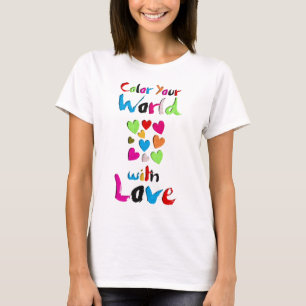 Kleur je wereld met liefde - Vibrant Heart Design T-shirt
