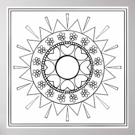 Kleur jezelf Mandala Poster