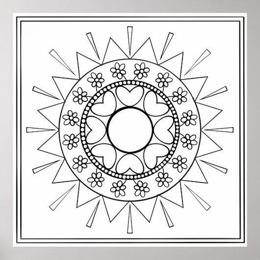 Kleur jezelf Mandala Poster (Voorkant)