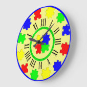 Kleur Jigsaw Puzzel stukken, Romeinse cijfers Minu Grote Klok (Hoek)