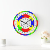 Kleur Jigsaw, Romeinse cijfers en Engels alfabet Grote Klok (Huis)