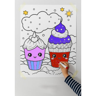 Kleur Jouwzelf Kawaii Muurposter Poster