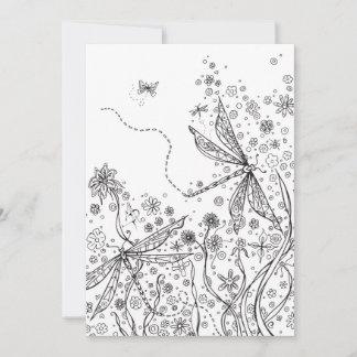 Kleur Kaart Whimsical Fantasy Dragonfly Art