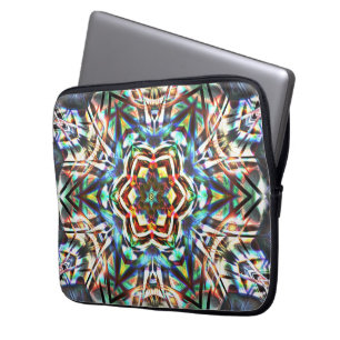 Kleur Kaleidocope met textuur die canvas kijkt Laptop Sleeve