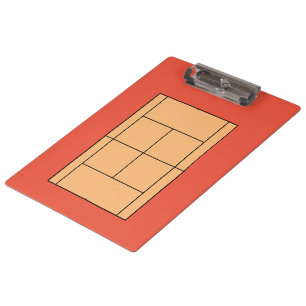 Kleur kanten tennisbaan klembord cadeau voor coach