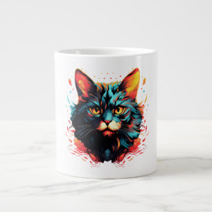 Kleur kat grote koffiekop
