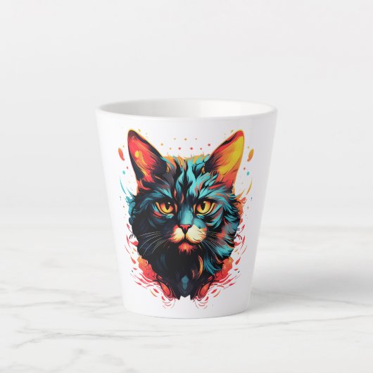 Kleur kat latte mok (Voorkant)