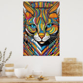 Kleur Kat Poster (Keuken)