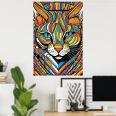 Kleur Kat Poster (Thuiskantoor)
