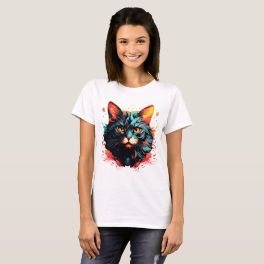 Kleur kat t-shirt (Voorkant volledig)