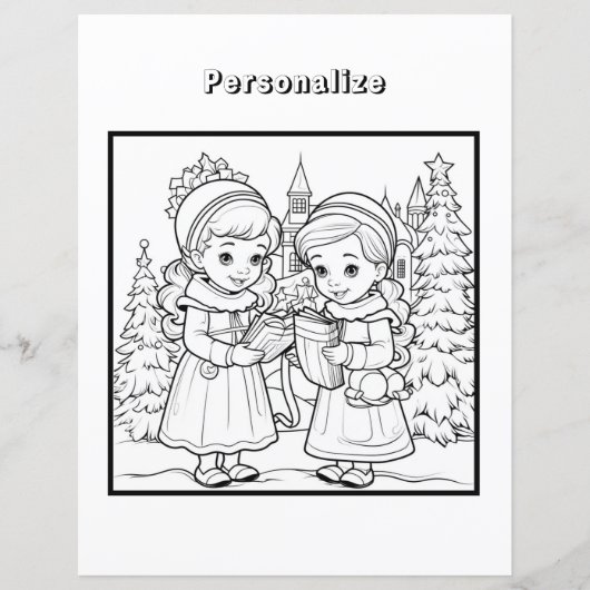 Kleur Kerst Zangers Papieren Blad (Voorkant)