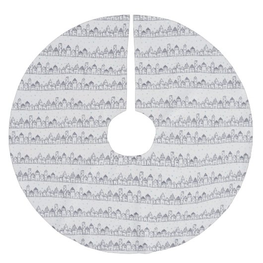 Kleur kerstdorp op de pagina in de sneeuw kerstboom rok (Voorkant)