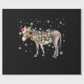 Kleur kerstlampje Donkey  | Santa Donkey Gift Cadeaupapier (Vlak)