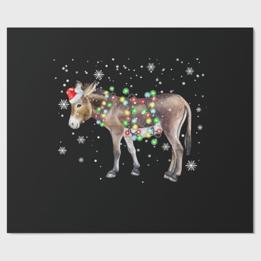 Kleur kerstlampje Donkey | Santa Donkey Gift Cadeaupapier (Vlak)