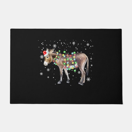 Kleur kerstlampje Donkey  | Santa Donkey Gift Deurmat (Voorkant)