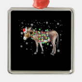 Kleur kerstlampje Donkey | Santa Donkey Gift Metalen Ornament (Voorkant)