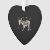 Kleur kerstlampje Donkey | Santa Donkey Gift Ornament (voorkant)