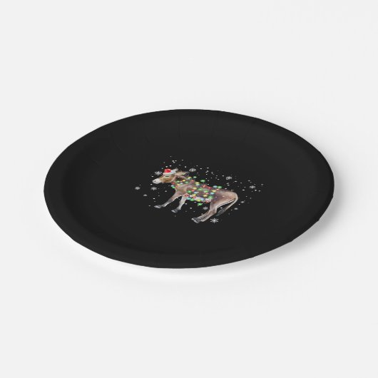 Kleur kerstlampje Donkey  | Santa Donkey Gift Papieren Bordje (Gekanteld)