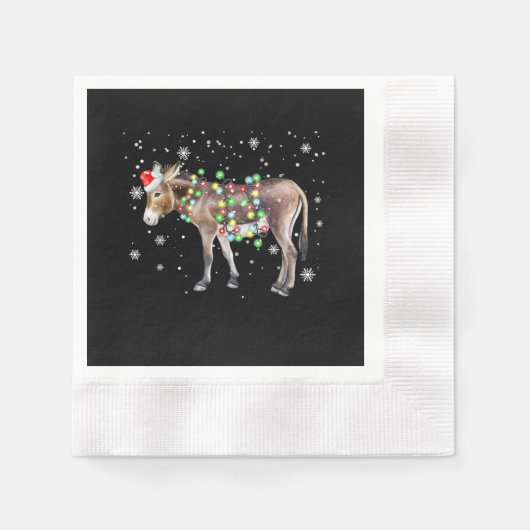 Kleur kerstlampje Donkey | Santa Donkey Gift Servet (Voorkant)
