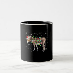 Kleur kerstlampje Donkey    Santa Donkey Gift Tweekleurige Koffiemok