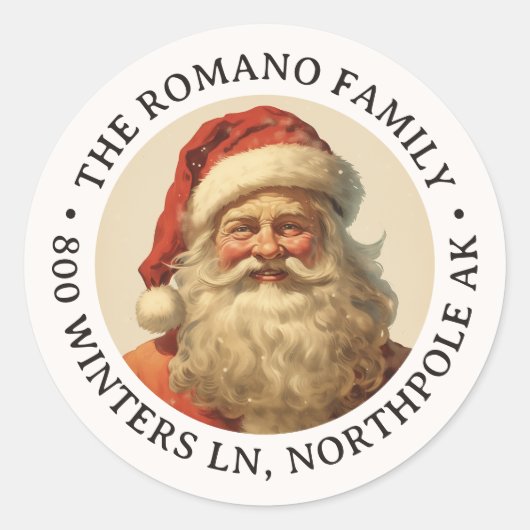 Kleur Kerstman Kerstmis Adres Ronde Sticker (Voorkant)
