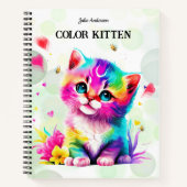 Kleur kitten persoonlijke naam/titel Spiral Sketch Notitieboek (Voorkant)