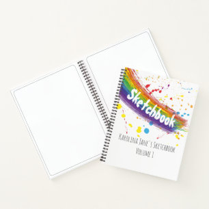 Kleur Kunst Schattige gepersonaliseerd kind schets Notitieboek