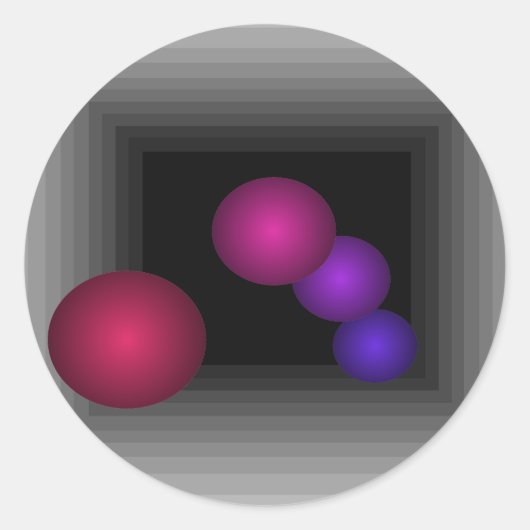 Kleur Leuk 3 D Optische Illusie Infinity Spheres Ronde Sticker (Voorkant)