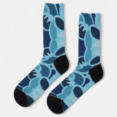 Kleur Leuke Blauwe Collage Crew Soks Sokken (Links)
