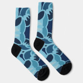 Kleur Leuke Blauwe Collage Crew Soks Sokken (Rechts)