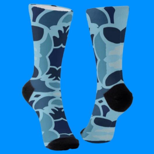 Kleur Leuke Blauwe Collage Crew Soks Sokken