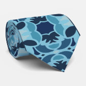 Kleur Leuke Blauwe Collage Heren Das (Opgerold)