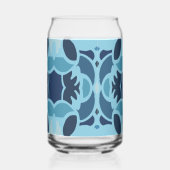 Kleur Leuke Blauwe Collage Kan Glas (Voorkant)