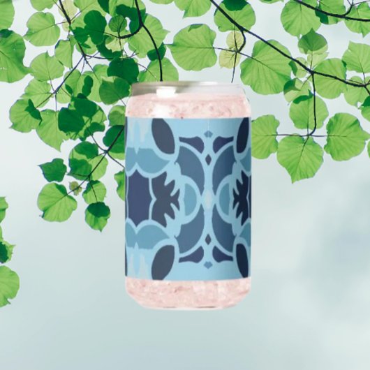 Kleur Leuke Blauwe Collage Kan Glas
