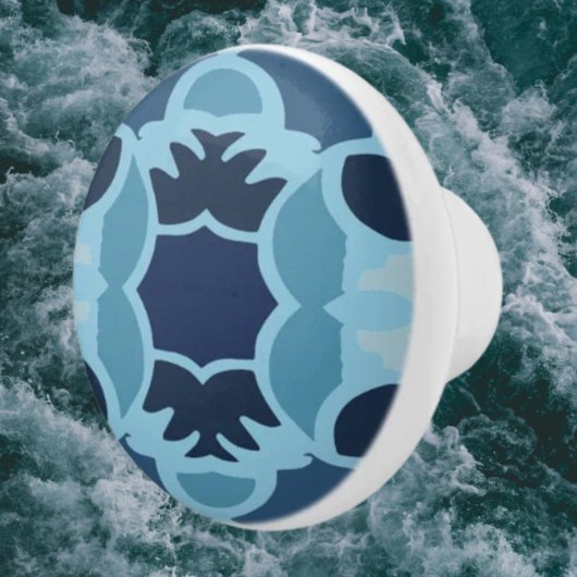 Kleur Leuke Blauwe Collage Keramische Knop