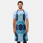 Kleur Leuke Blauwe Collage Schort (Gedragen)