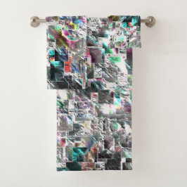 Kleur lijkt op vierkante dvd-snippers, ruwe mozaïe bad handdoek
