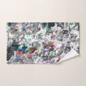 Kleur lijkt op vierkante dvd-snippers, ruwe mozaïe bad handdoek (Handdoek)