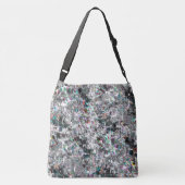 Kleur lijkt op vierkante dvd-snippers, ruwe mozaïe crossbody tas (Achterkant)