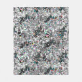 Kleur lijkt op vierkante dvd-snippers, ruwe mozaïe fleece deken (Voorkant)