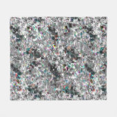 Kleur lijkt op vierkante dvd-snippers, ruwe mozaïe fleece deken (Voorkant (Horizontaal))