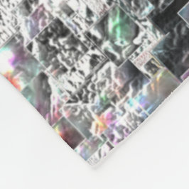 Kleur lijkt op vierkante dvd-snippers, ruwe mozaïe fleece deken