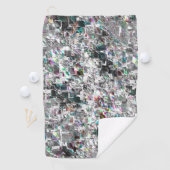 Kleur lijkt op vierkante dvd-snippers, ruwe mozaïe golfhanddoek (Insitu)