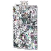 Kleur lijkt op vierkante dvd-snippers, ruwe mozaïe heupfles (Links)