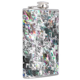 Kleur lijkt op vierkante dvd-snippers, ruwe mozaïe heupfles