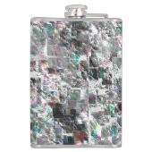 Kleur lijkt op vierkante dvd-snippers, ruwe mozaïe heupfles (Achterkant)