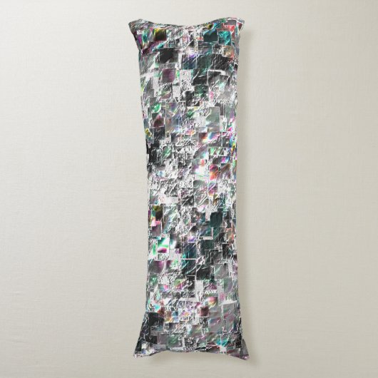 Kleur lijkt op vierkante dvd-snippers, ruwe mozaïe lichaamskussen (Voorkant Verticaal)