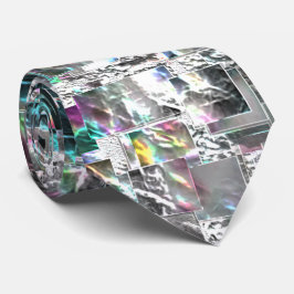 Kleur lijkt op vierkante dvd-snippers, ruwe mozaïe stropdas