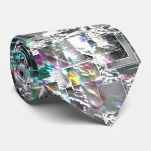 Kleur lijkt op vierkante dvd-snippers, ruwe mozaïe stropdas
