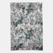 Kleur lijkt op vierkante dvd-snippers, ruwe mozaïe theedoek (Verticaal)